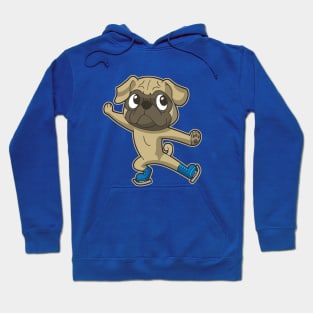 Figure Skate Pug Dog Ice Skater Skating Winter Sports Hoodie